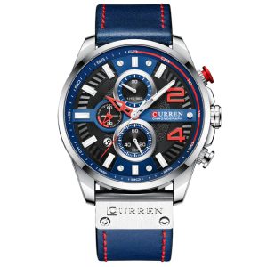 Наручний годинник Curren 8393 Silver-Blue img-1