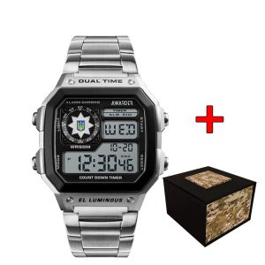 Наручний годинник Awarder 011BKPO Поліція Срібло + Коробка img-1