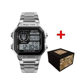 Наручний годинник Awarder 011BKUASI Тризуб срібло Срібло + Коробка. img-1