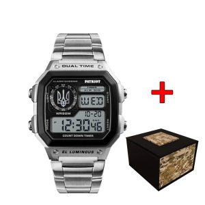 Наручний годинник Patriot 011BKUASI Тризуб срібло Срібло + Коробка. img-1