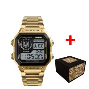 Наручний годинник Patriot 011YGUASI Тризуб срібло Золото + Коробка img-1