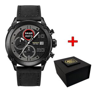 Наручний годинник Patriot 016 Ваше Лого All Black img-1