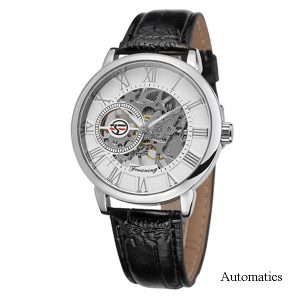 Наручний годинник Forsining 8099A Black-White Leather img-1