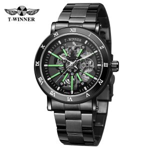 Наручний годинник Forsining 8256 All Black Steel img-1