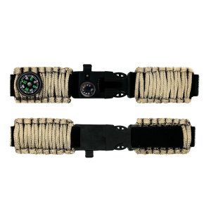 Наручний годинник Ремінець паракордовий багатофункціональний Khaki New img-1