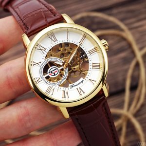 forsining_8099m_gold_white_brown_leather_1