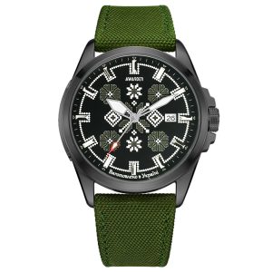Awarder Embroidery Black-Army Green Green Automatic 10ATM