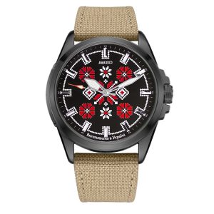 Awarder Embroidery Black-Red Khaki Battery 10ATM