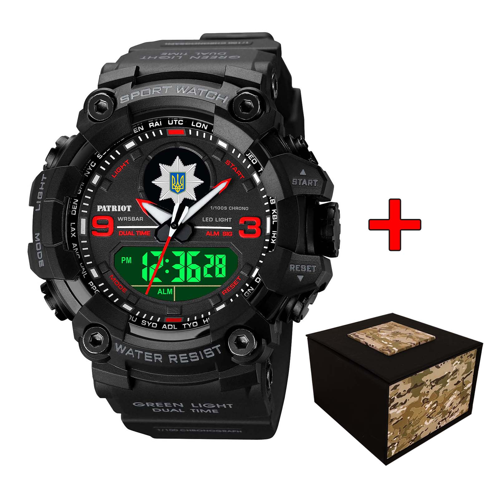 Patriot 001RDPO Поліція Чорні з червоним + Коробка.