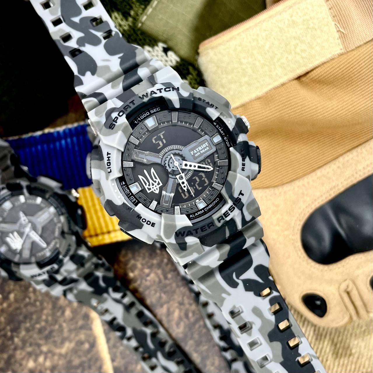 Patriot 005 Тризуб срібло Camo Grey + Коробка. — изображение 3