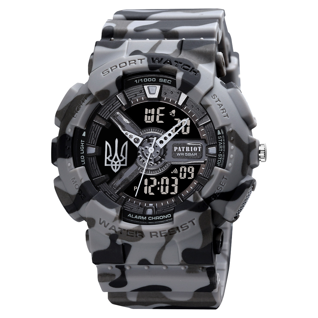 Patriot 005 Тризуб срібло Camo Grey + Коробка. — изображение 5