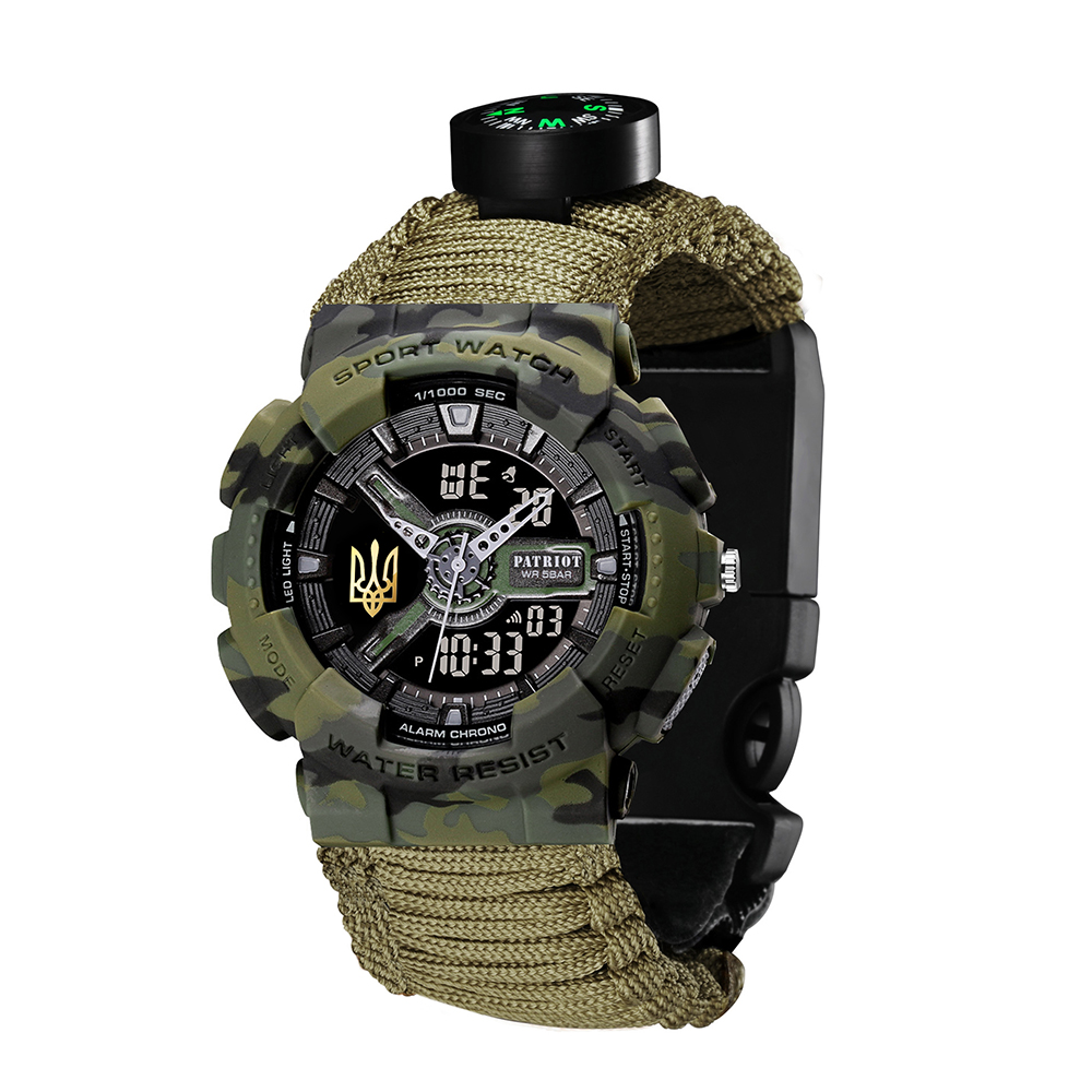 Patriot 005 Тризуб золото Camo Green Паракордовий ремінець Army Green + Коробка. — изображение 6
