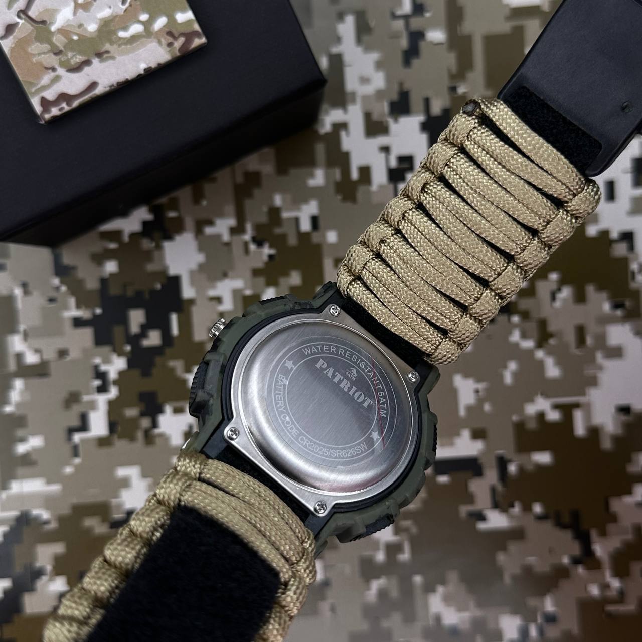 Patriot 005 Тризуб золото Camo Green Паракордовий ремінець Khaki + Коробка. - Зображення 5