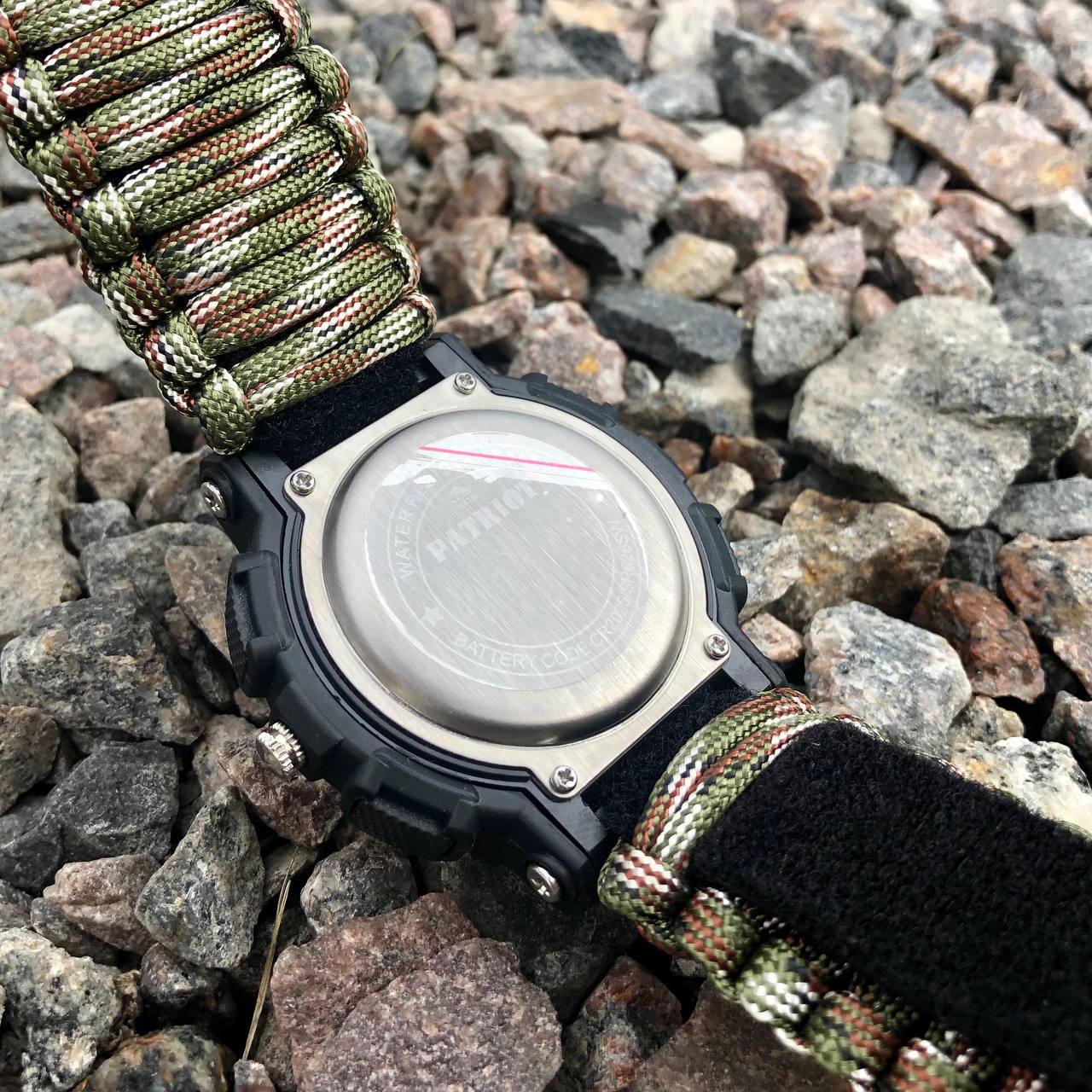 Patriot 005 Тризуб золото Чорний Паракордовий ремінець Camo Green + Коробка — изображение 4