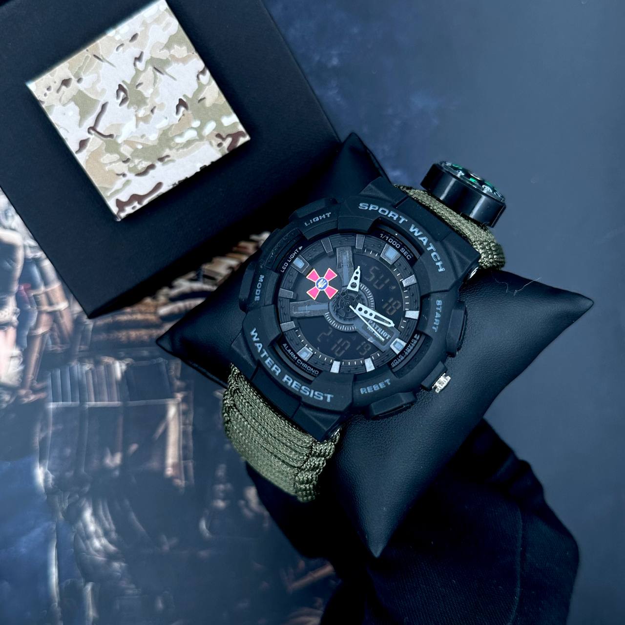 Patriot 005BKSU ЗСУ Чорні Паракордовий ремінець Army Green + Коробка — изображение 3