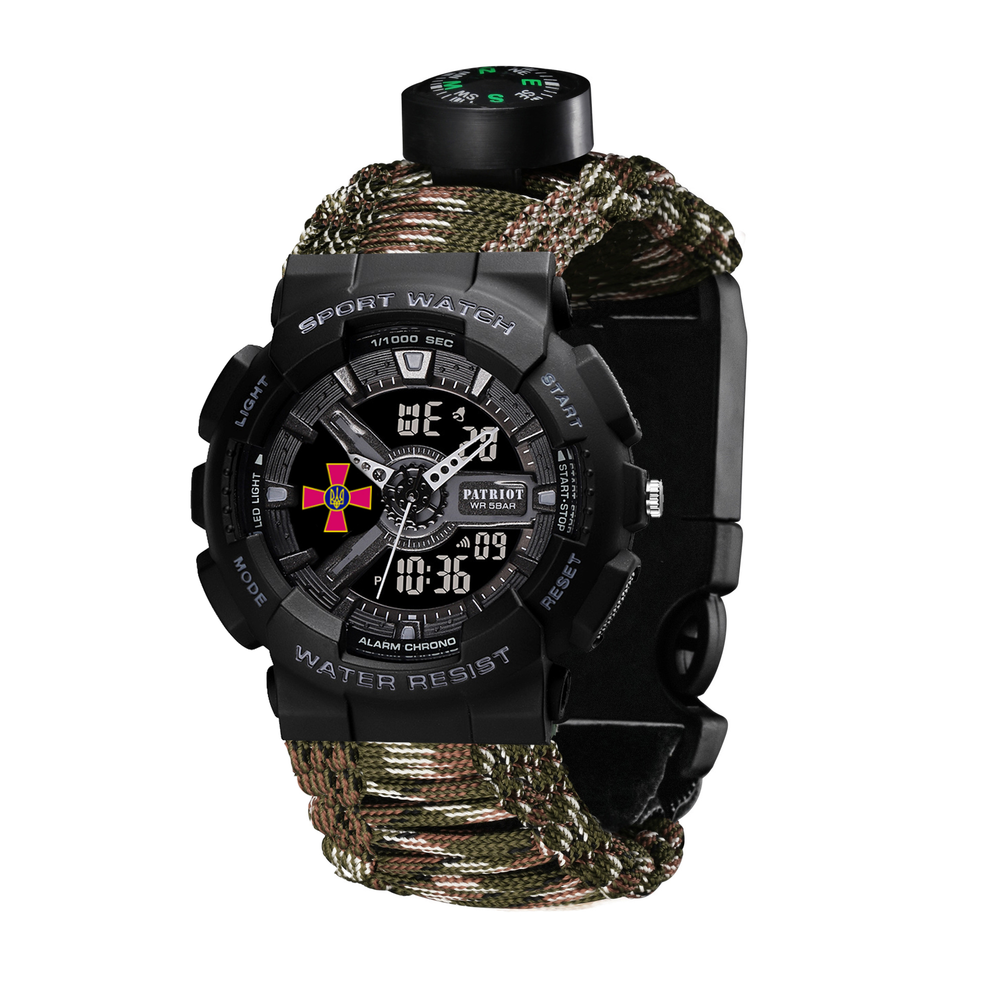 Patriot 005BKSU ЗСУ Чорні Паракордовий ремінець Camo Green+ Коробка. — изображение 6