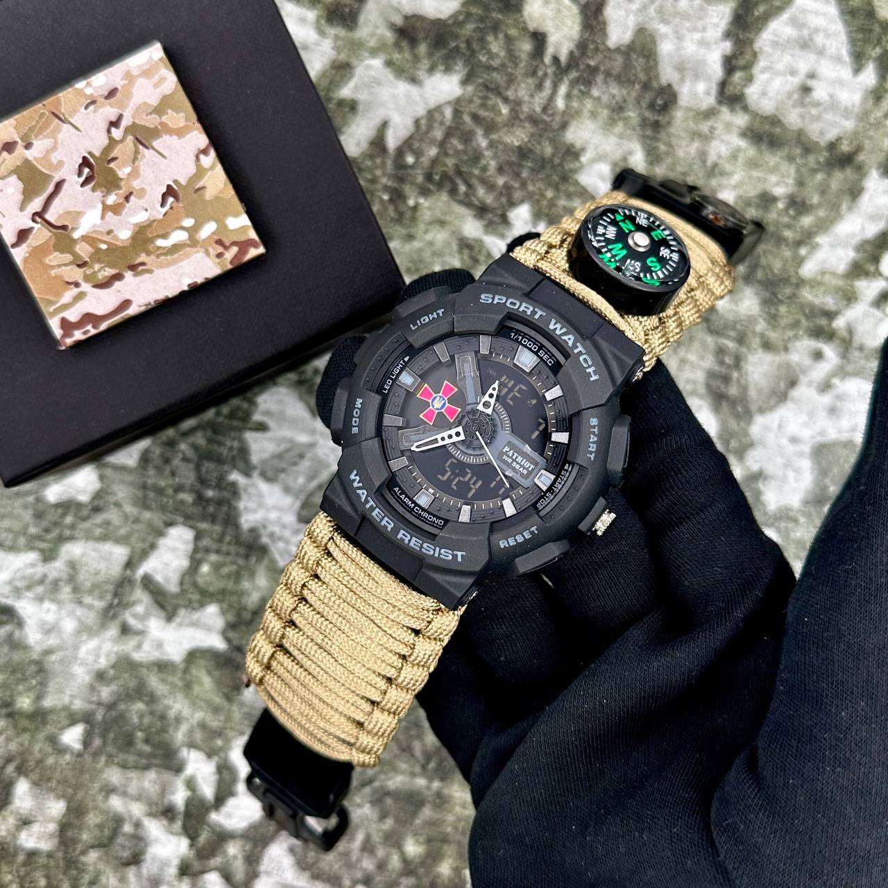 Patriot 005BKSU ЗСУ Чорні Паракордовий ремінець Khaki + Коробка — изображение 2