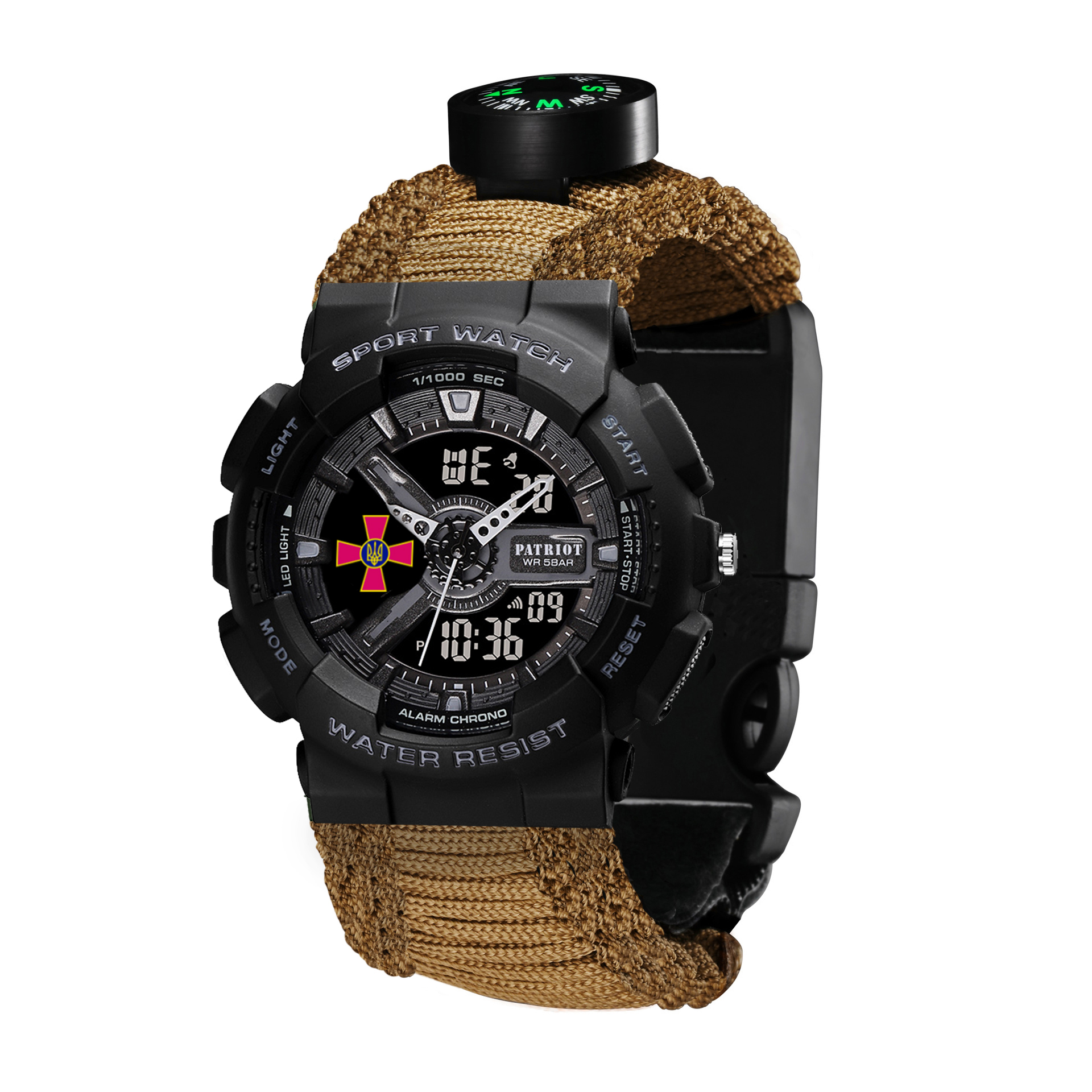 Patriot 005BKSU ЗСУ Чорні Паракордовий ремінець Khaki + Коробка — изображение 6