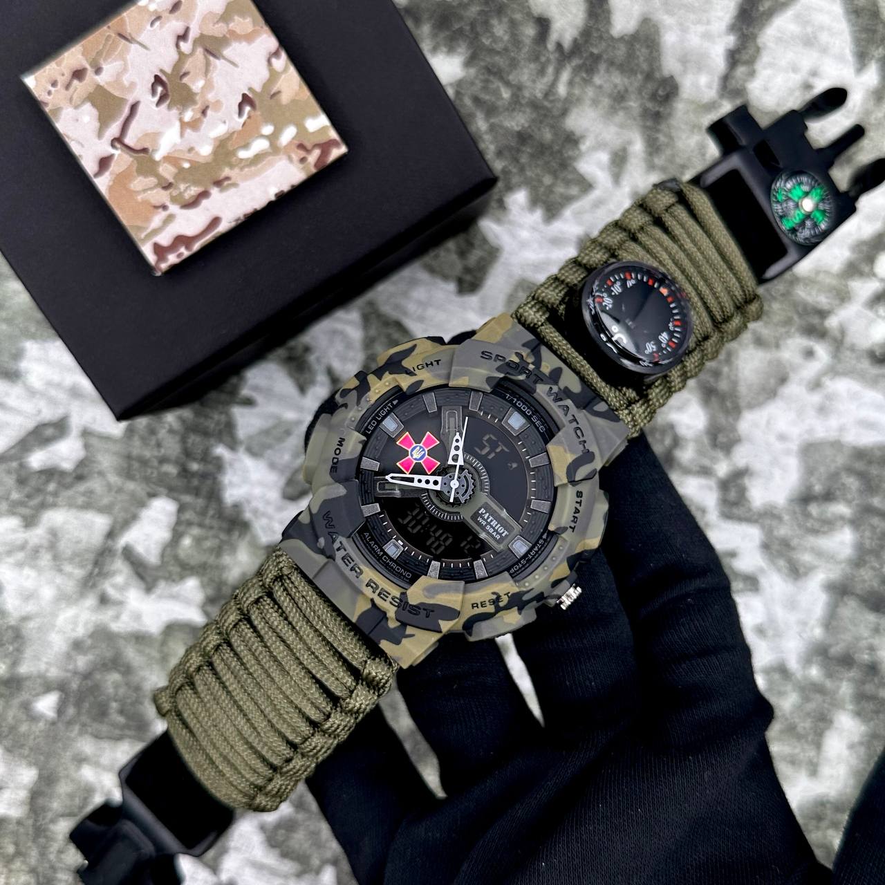 Patriot 005CMGRSU ЗСУ Зелений камуфляж Паракордовий ремінець Army Green + Коробка. — изображение 2