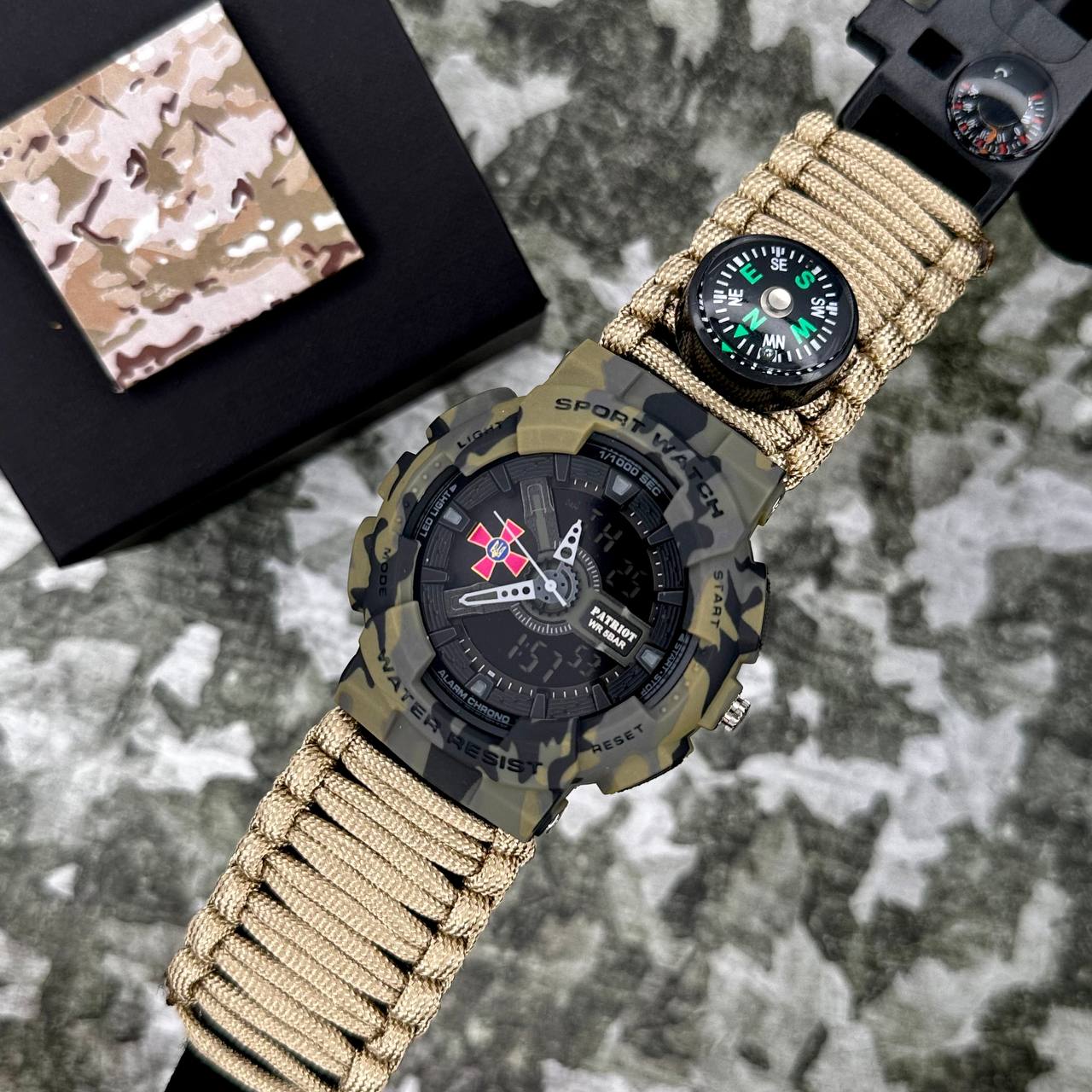 Patriot 005CMGRSU ЗСУ Зелений камуфляж Паракордовий ремінець Khaki + Коробка. — изображение 3