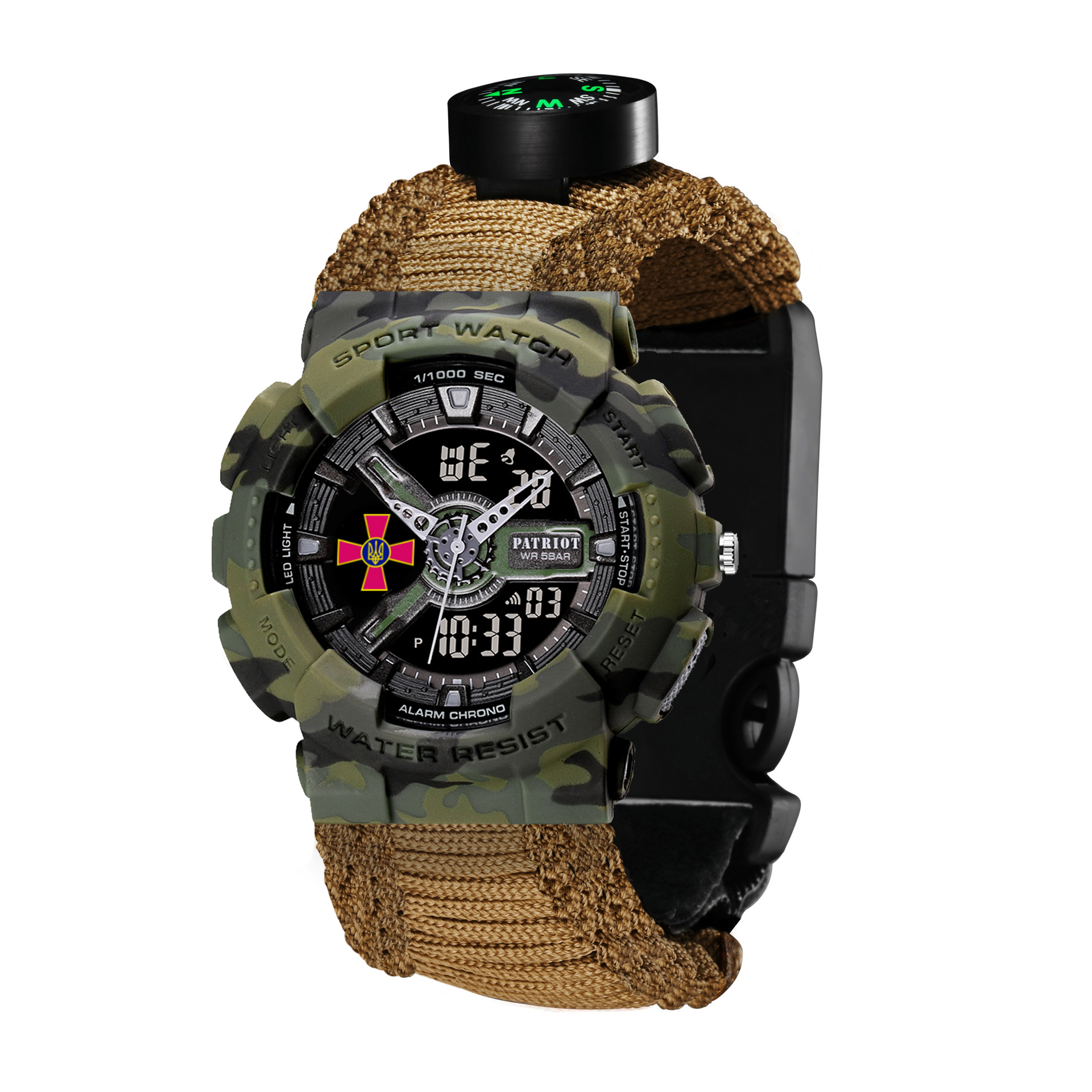 Patriot 005CMGRSU ЗСУ Зелений камуфляж Паракордовий ремінець Khaki + Коробка. — изображение 6