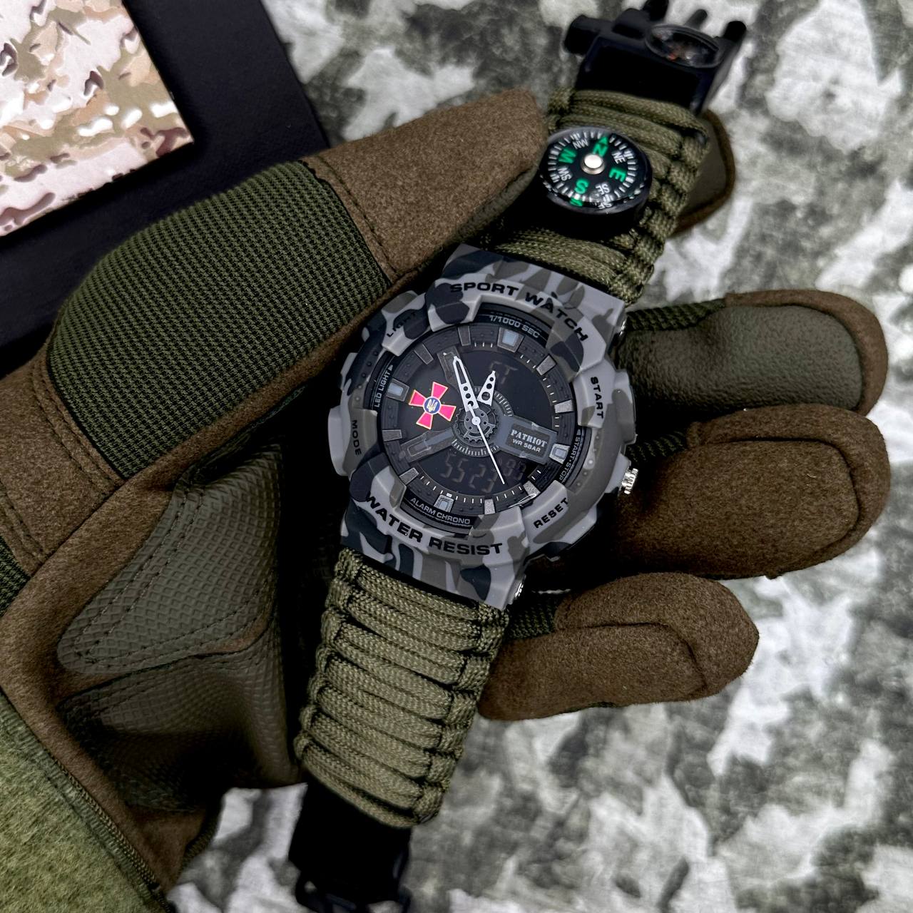 Patriot 005CMGYSU ЗСУ Сірий камуфляж Паракордовий ремінець Army Green + Коробка — изображение 3