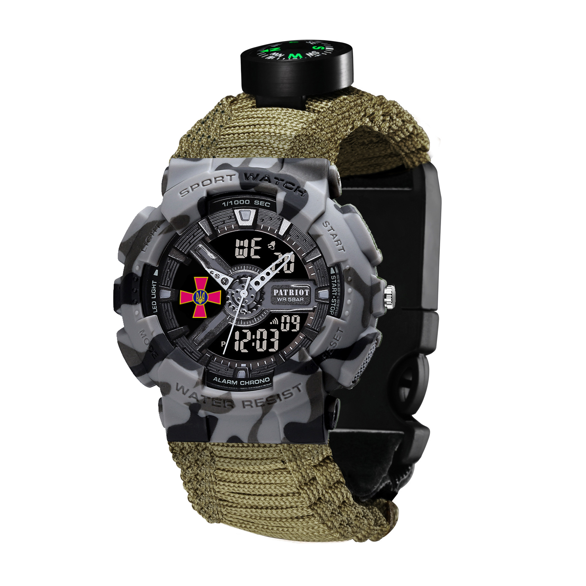 Patriot 005CMGYSU ЗСУ Сірий камуфляж Паракордовий ремінець Army Green + Коробка — изображение 6