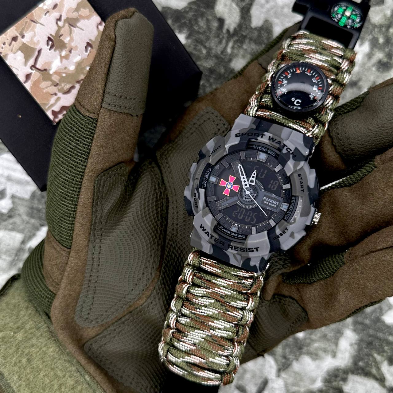 Patriot 005CMGYSU ЗСУ Сірий камуфляж Паракордовий ремінець Camo Green + Коробка. — изображение 2