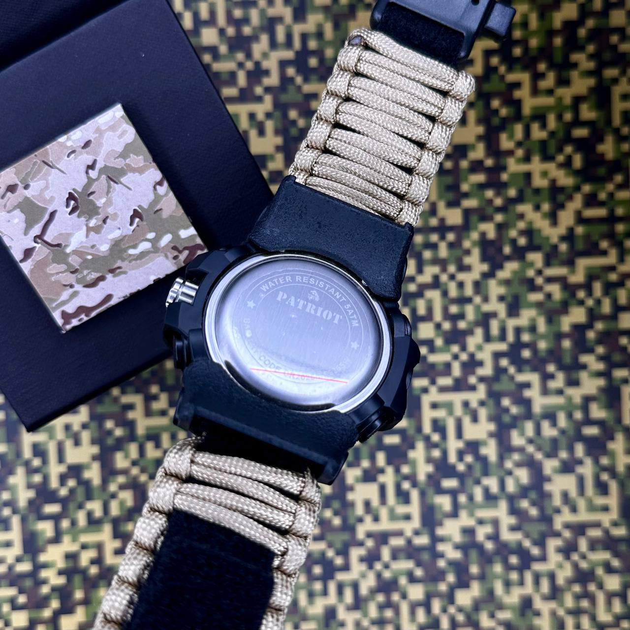 Patriot 012BKRDSU ЗСУ Чорні з червоним Паракордовий ремінець Khaki + Коробка — изображение 5