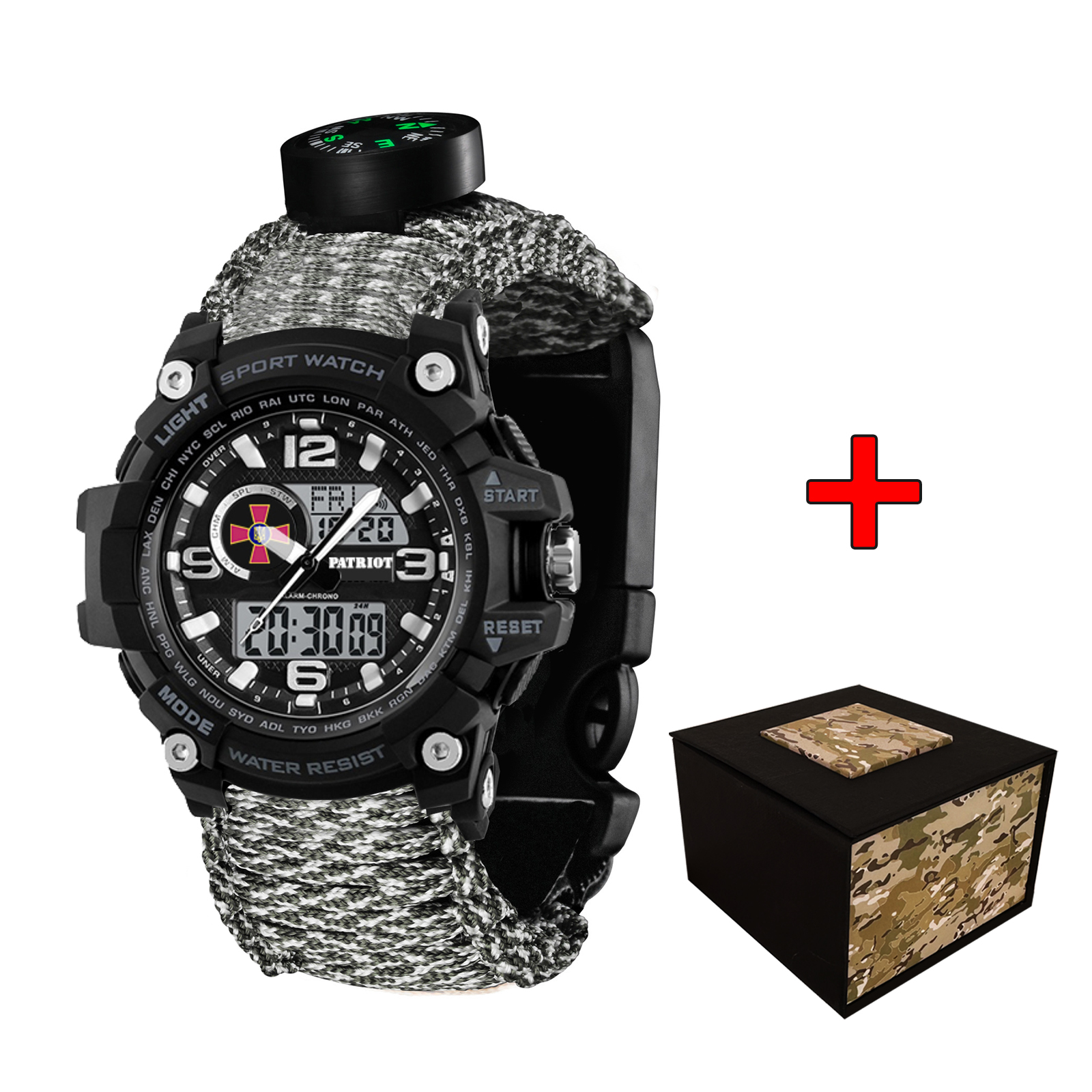 Patriot 012BKSU ЗСУ Чорні Паракордовий ремінець ACU + Коробка