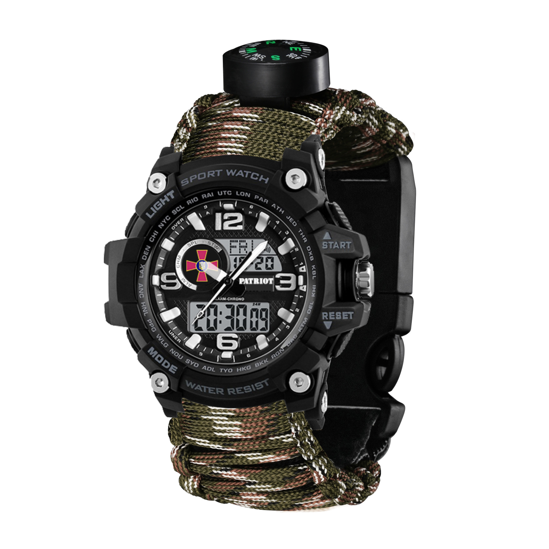 Patriot 012BKSU ЗСУ Чорні Паракордовий ремінець Camo Green + Коробка — изображение 2