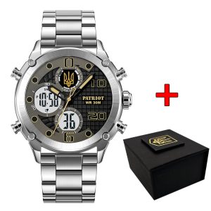 Patriot 017 Тризуб Золото Silver-Black-White Steel