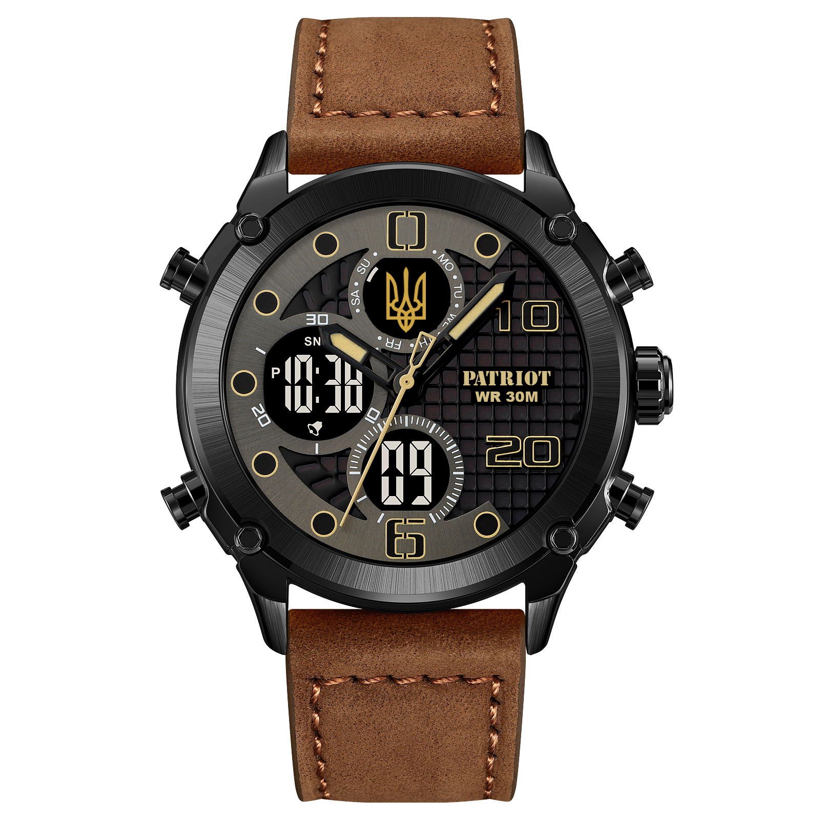 Patriot 017BKBRBK Тризуб золото Black-Brown-Black. - Зображення 2