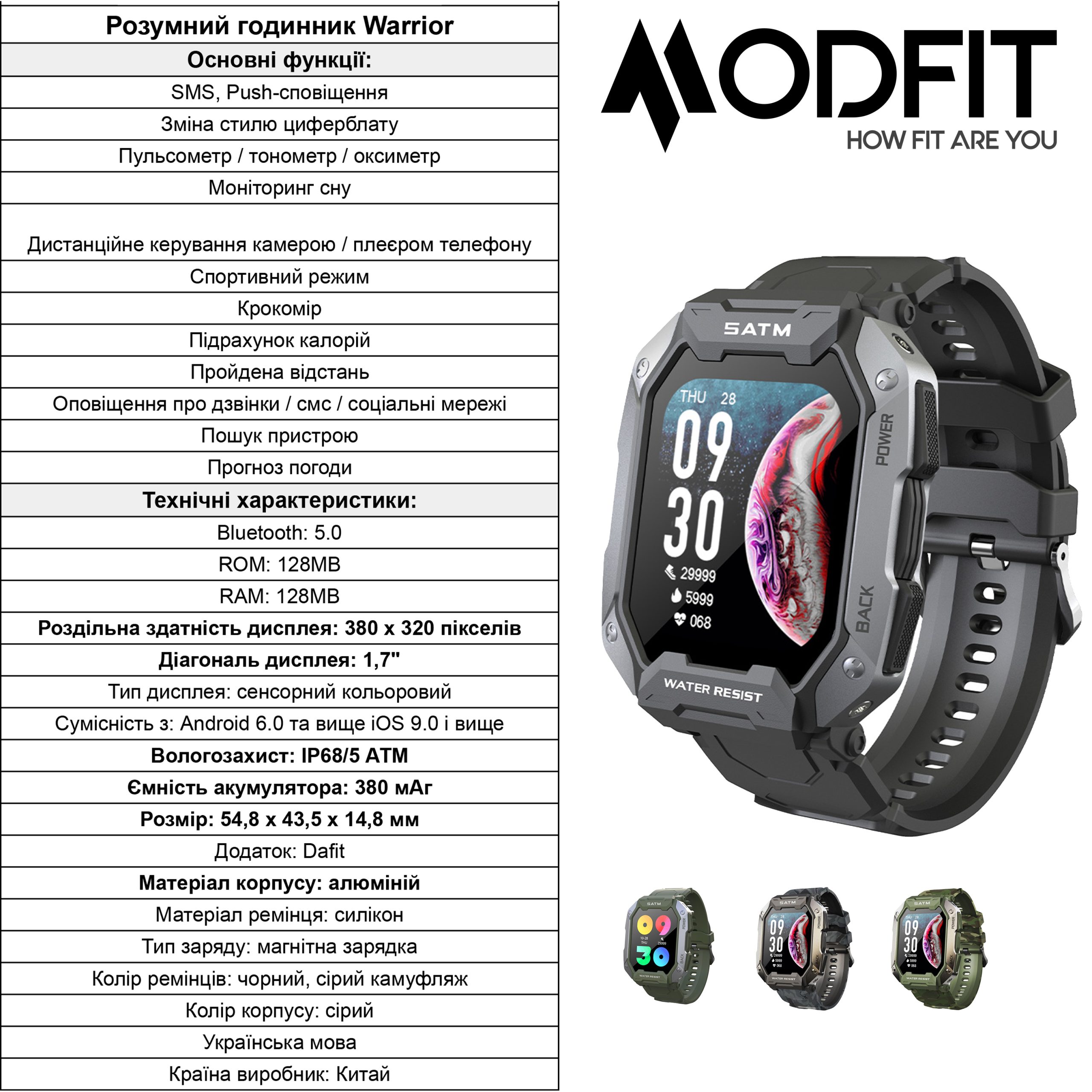 Modfit Warrior All Black Camo Band — изображение 2