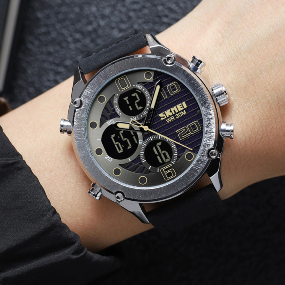 Skmei 1975LSIBK Silver-Black Leather. - Зображення 3