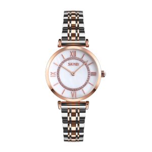 Skmei 9198TRGWTH-S Rose Gold-Silver-White Lady