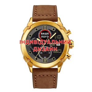 Наручний годинник Awarder 016 Gold-Black-Brown Індивідуальний дизайн img-1