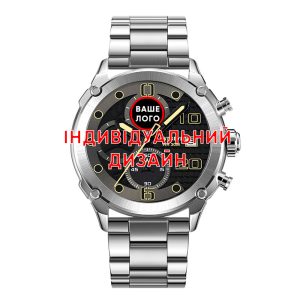 Наручний годинник Awarder 016 Silver-Black Steel Індивідуальний дизайн img-1