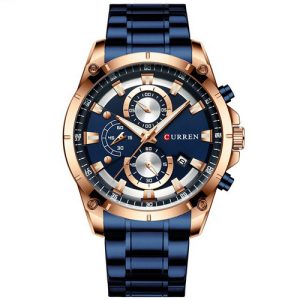 Наручний годинник Curren 8360 Blue-Gold img-1