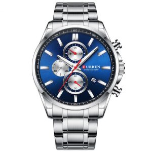 Наручний годинник Curren 8368 Silver-Blue-Silver img-1