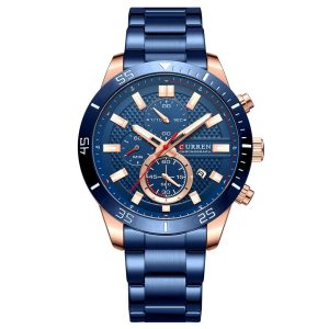 Наручний годинник Curren 8417 Blue-Gold img-1