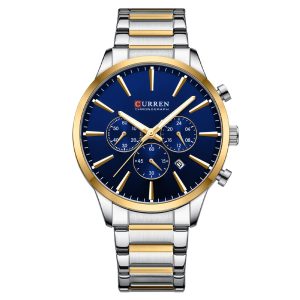 Наручний годинник Curren 8435 Silver-Gold-Blue img-1
