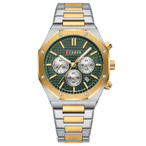 Наручний годинник Curren 8440 Silver-Gold-Green img-1