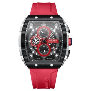 Наручний годинник Curren 8442 Silver-Black-Red img-1