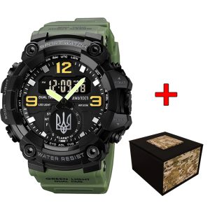 Наручний годинник Awarder 003 Тризуб срібло Army Green-Black img-1