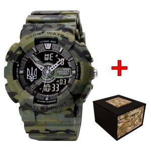 Наручний годинник Awarder 005 Тризуб срібло Camo Green img-1