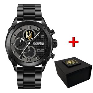 Наручний годинник Awarder 016 Тризуб золото Black-Black Steel img-1