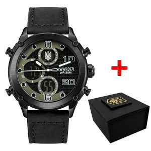 Наручний годинник Awarder 017 Тризуб срібло Black img-1