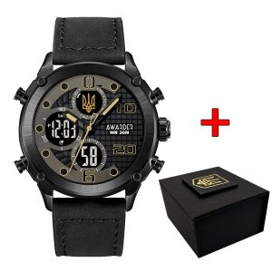 Наручний годинник Awarder 017 Тризуб золото All Black img-1