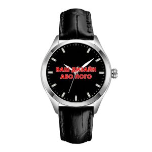 Наручний годинник Awarder 035 Ваше лого Silver-Black Leather img-1